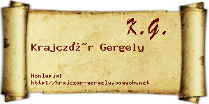 Krajczár Gergely névjegykártya